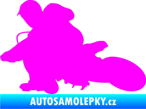 Samolepka Motorka 005 levá motokros Fluorescentní růžová
