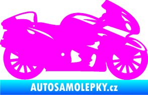 Samolepka Motorka 048 pravá silniční Fluorescentní růžová