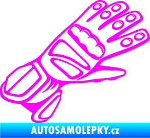 Samolepka Motorkářské rukavice 002 pravá Fluorescentní růžová