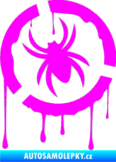 Samolepka Pavouk 001  levá Fluorescentní růžová