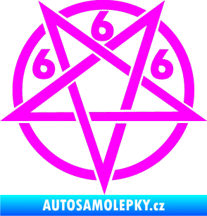 Samolepka Pentagram 666 Fluorescentní růžová