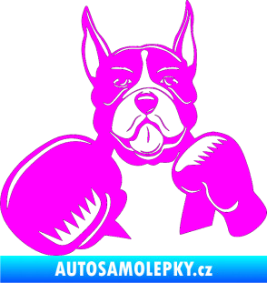 Samolepka Pes 183 levá boxer Fluorescentní růžová