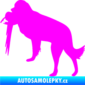 Samolepka Pes 193 levá lovecký s bažantem Fluorescentní růžová