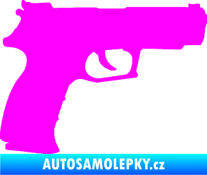 Samolepka Pistole 003 pravá Fluorescentní růžová