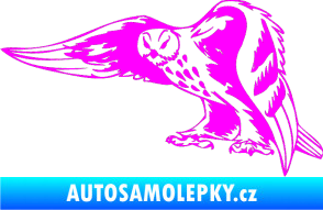 Samolepka Predators 094 levá sova Fluorescentní růžová