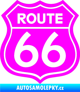 Samolepka Route 66 - jedna barva Fluorescentní růžová