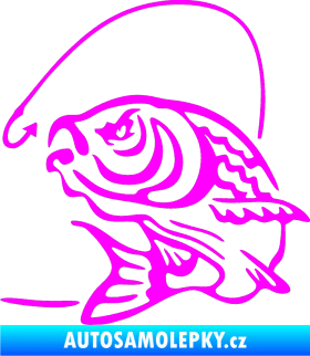 Samolepka Ryba s návnadou 002 levá Fluorescentní růžová