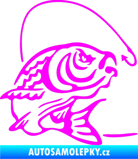 Samolepka Ryba s návnadou 002 pravá Fluorescentní růžová