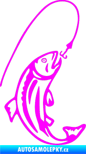 Samolepka Ryba s návnadou 003 pravá Fluorescentní růžová