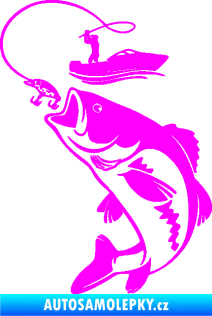 Samolepka Rybář 019 levá Fluorescentní růžová