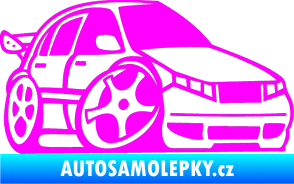 Samolepka Škoda Fabia 001 karikatura pravá Fluorescentní růžová