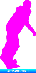Samolepka Snowboard 005 pravá Fluorescentní růžová