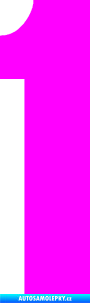 Samolepka Startovní číslo 1 typ 2  Fluorescentní růžová