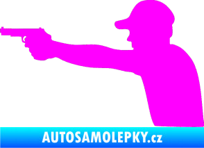 Samolepka Střelec silueta 001 levá Fluorescentní růžová