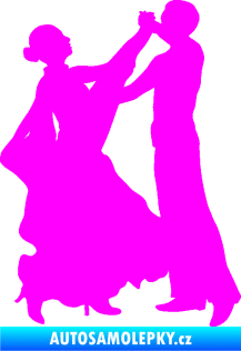 Samolepka Tanec 004 pravá společenský tanec pár Fluorescentní růžová