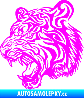 Samolepka Tygr 007 levá Fluorescentní růžová