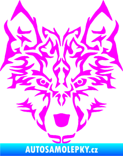 Samolepka Vlk 005 Fluorescentní růžová