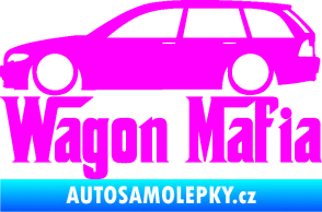 Samolepka Wagon Mafia 002 nápis s autem Fluorescentní růžová