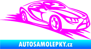 Samolepka Závodní auto 007 pravá Fluorescentní růžová