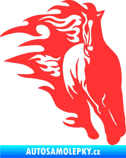 Samolepka Animal flames 007 pravá kůň světle červená