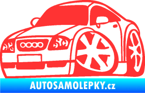 Samolepka Audi TT karikatura levá světle červená