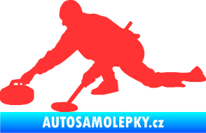 Samolepka Curling 003 levá světle červená