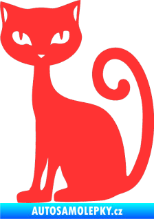 Samolepka Kočka 009 levá světle červená