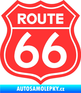 Samolepka Route 66 - jedna barva světle červená