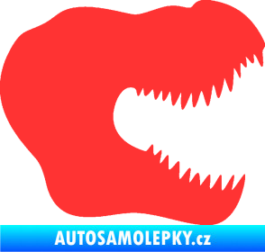 Samolepka Tyrannosaurus Rex lebka 001 pravá světle červená