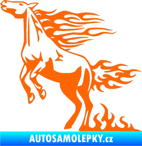 Samolepka Animal flames 001 levá kůň Fluorescentní oranžová
