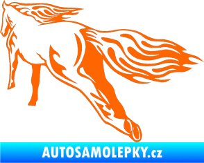 Samolepka Animal flames 009 levá kůň Fluorescentní oranžová