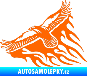 Samolepka Animal flames 091 levá letící orel Fluorescentní oranžová