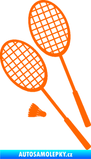 Samolepka Badminton rakety levá Fluorescentní oranžová