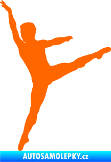 Samolepka Balet tanečník 001 levá Fluorescentní oranžová