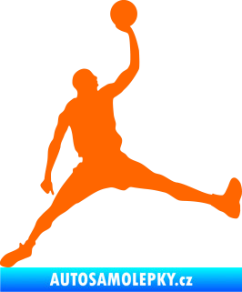 Samolepka Basketbal 016 pravá Fluorescentní oranžová