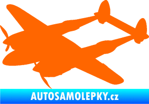Samolepka Bombardovací letoun Lockheed  P38 lighting levá Fluorescentní oranžová
