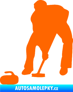 Samolepka Curling 001 levá Fluorescentní oranžová