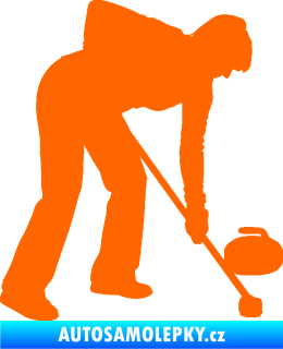 Samolepka Curling 002 pravá Fluorescentní oranžová