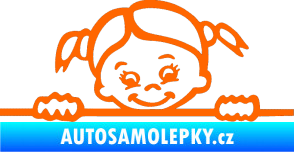 Samolepka Dítě v autě 030 pravá malá slečna hlavička Fluorescentní oranžová