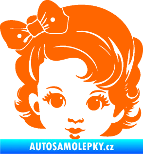 Samolepka Dítě v autě 110 levá holčička s mašlí Fluorescentní oranžová