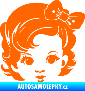 Samolepka Dítě v autě 110 pravá holčička s mašlí Fluorescentní oranžová