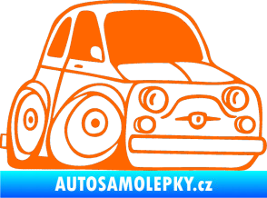 Samolepka Fiat 500 karikatura pravá Fluorescentní oranžová
