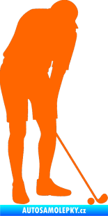 Samolepka Golfista 007 pravá Fluorescentní oranžová