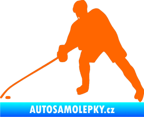 Samolepka Hokejista 002 levá Fluorescentní oranžová