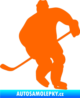 Samolepka Hokejista 007 levá Fluorescentní oranžová