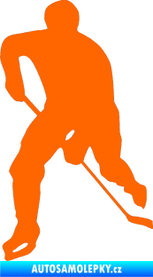 Samolepka Hokejista 022 levá Fluorescentní oranžová