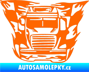 Samolepka Kamion 001 nákladní auto Fluorescentní oranžová