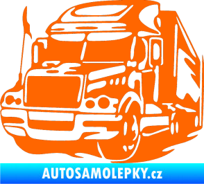 Samolepka Kamion 002 levá nákladní auto Fluorescentní oranžová