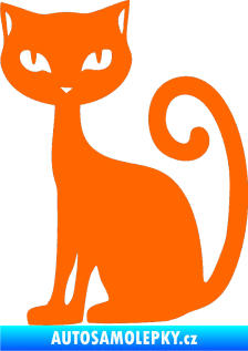 Samolepka Kočka 009 levá Fluorescentní oranžová