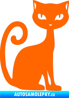 Samolepka Kočka 009 pravá Fluorescentní oranžová